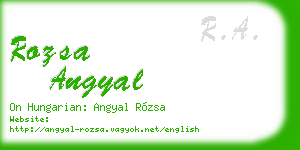 rozsa angyal business card