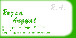 rozsa angyal business card